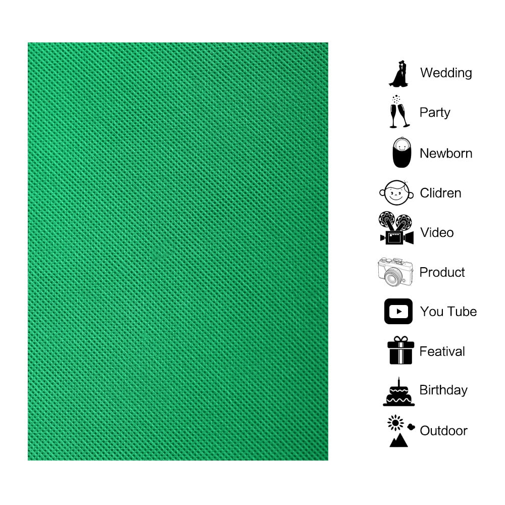 1.6Mx2M/3M/4M Photography Photo Studio Simple Background Backdrop Non-woven Solid Color Green Screen Chromakey 10 color Cloth