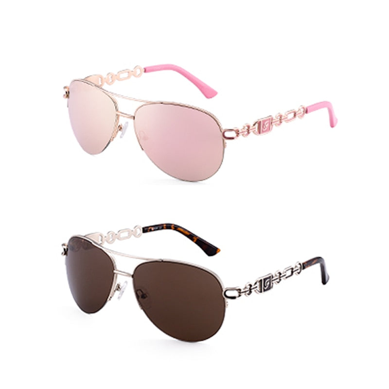 FENCHI Pink Sunglasses Women 2021 Pilot Vintage Female Sun Gasses UV 400 White Shades Zonnebril Dames Oculos Feminino De Sol