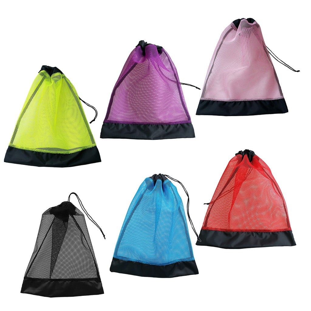 Heavy Duty Compact Mesh Drawstring Storage Bag for Scuba Diving Snorkeling Swimming Mask Fins Goggles Gear Equipment