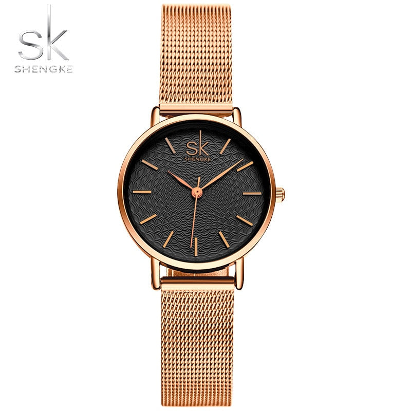 Shengke New Fashion Women Golden Wrist Watches MILAN Sttrap Clock Snap Luxury Female Jewelry Ladies Wristwatch Relogio Feminino