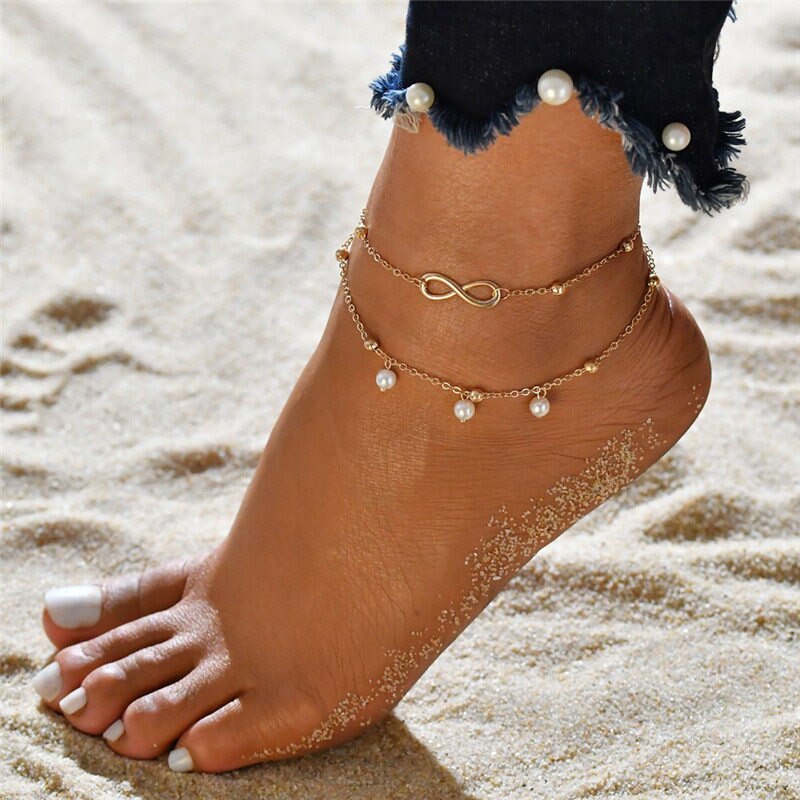 Bohemian Beads Ankle Bracelet for Women Leg Chain Round Tassel Anklet Vintage Foot Bracelet Summer Jewelry Accessories