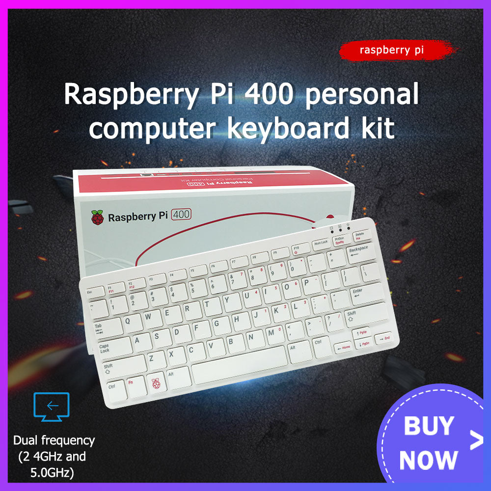 Raspberry Pi 400 4GB RAM 1.8G Cortex-A72 CPU Built-in WiFi Bluetooth computer kit US keyboard +SD Card + Power + Guide RPI 400