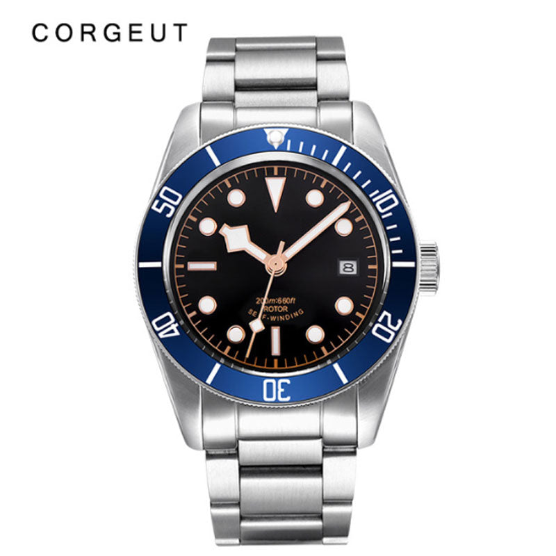 Corgeut Luxury Brand Black Dial Men NH35 Miyota Automatic Mechanical Watch Military Sport Swim Steel Mechanical Wrist Watches