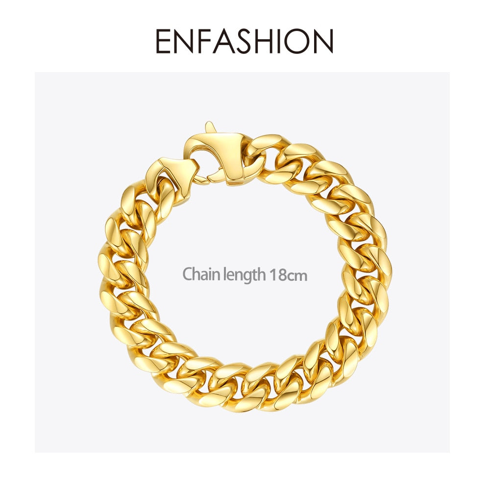 ENFASHION Punk Chunky Bracelets Bangles For Women Statement Thick Link Chain Bracelet 2020 Party Fashion Jewelry Pulseras B2156