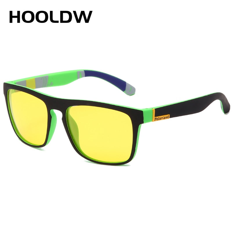 HOOLDW Night Vision Glasses Men Women Polarized Sunglasses Yellow Lens Anti-Glare Goggle Night Driving Sun glasses UV400 Eyewear