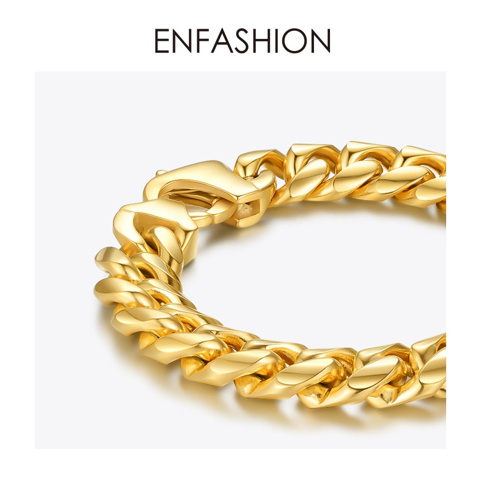 ENFASHION Punk Chunky Bracelets Bangles For Women Statement Thick Link Chain Bracelet 2020 Party Fashion Jewelry Pulseras B2156