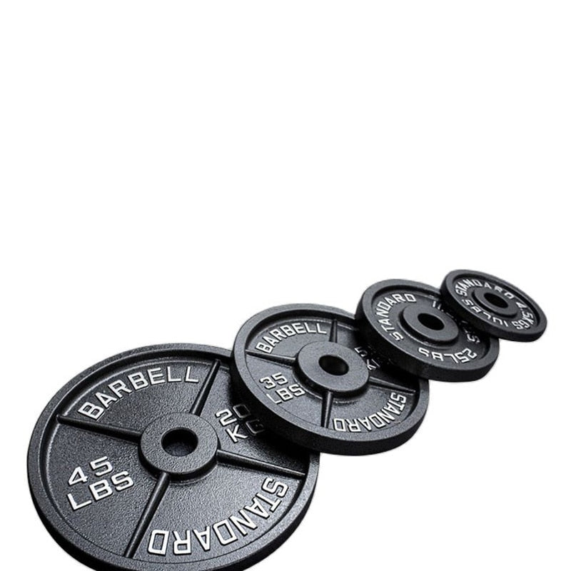 5LB iron weight plate Painted cast iron weightlifting hand grasping piece four-reinforced barbell piece