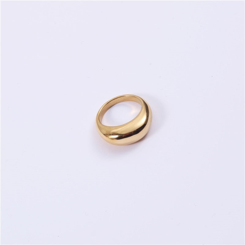 SOMMAR Fashion jewellery charms Gold Filled size 6 7 8 Goddess ring smooth big Arc curve summer jewelry