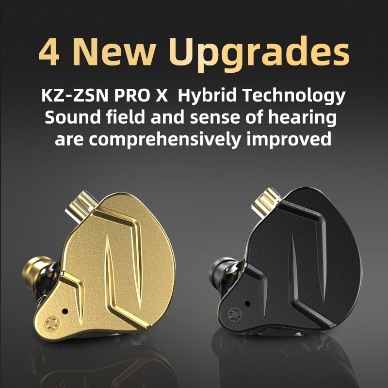 KZ ZSN Pro X Metal Earphones 1BA+1DD Hybrid Technology HIFI Bass Earbuds In Ear Monitor Headphone Sport Noise Cancelling Headset