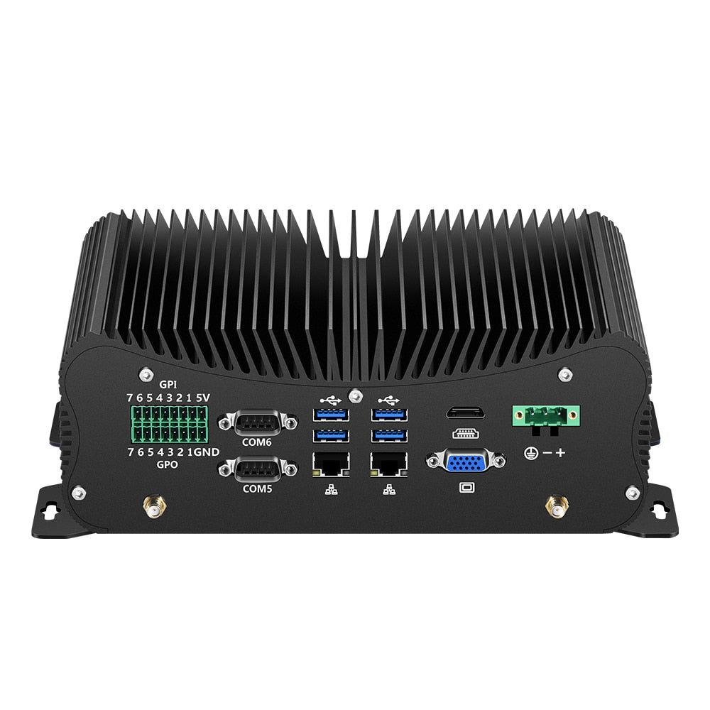 Fanless Mini PC i7 8565U i5 8365U DDR4 RAM RS232 RS422 RS485 Dual Ethernet GPIO HDMI VGA WiFi 4G LTE Support Windows LINUX