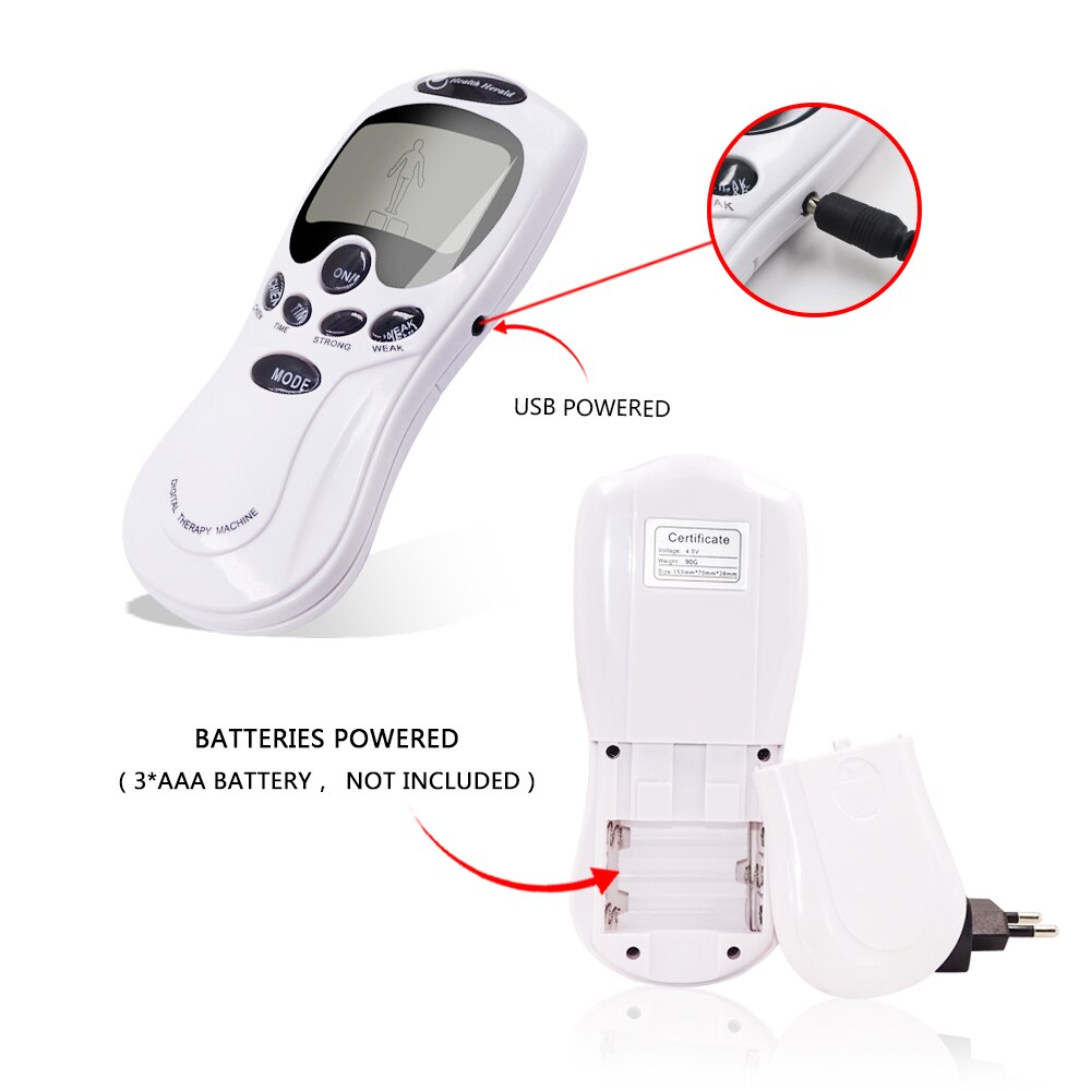 8Pads Digital Electric Massager Tens EMS Acupuncture Body Massage Therapy Machine For Back Neck Foot health Herald Machine