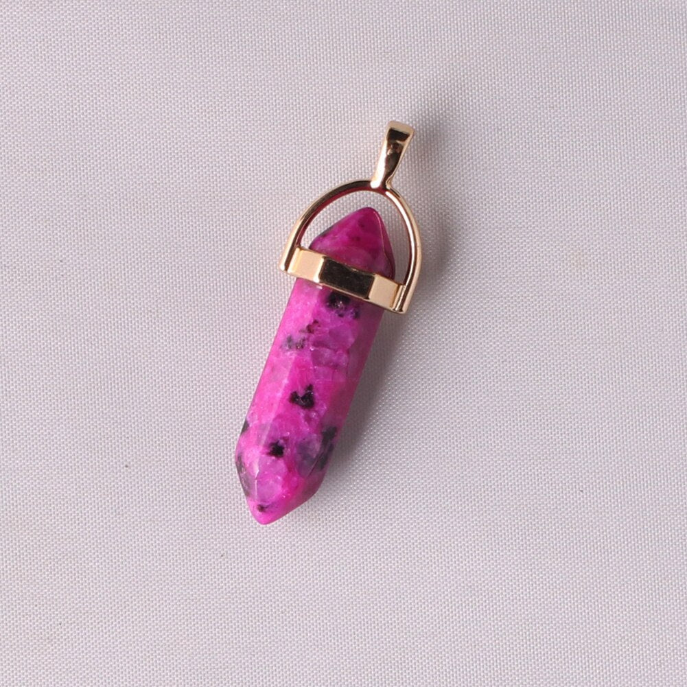 50pcs/lot Gold Zinc Alloy Amethysts Pendants For Jewelry Making Natural Stone Necklace Pendant Druzy Reiki Pendulum Amulet