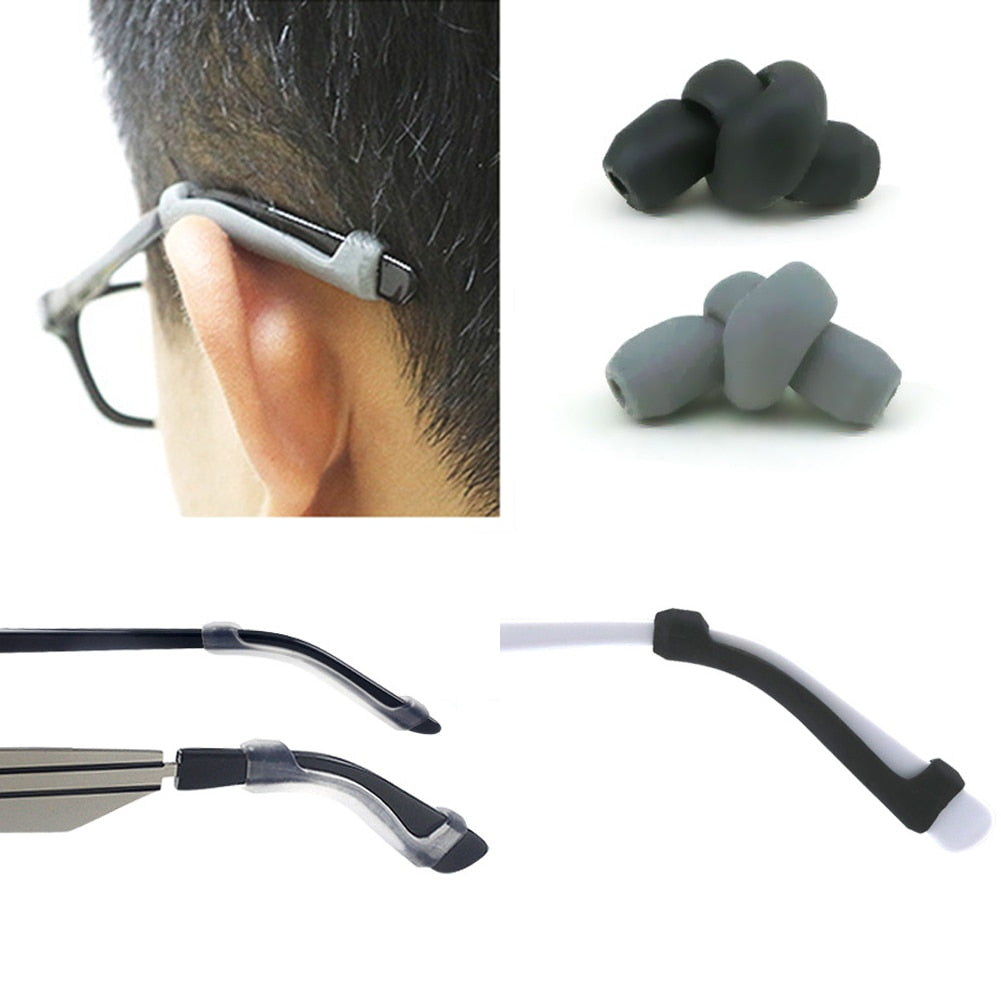 High quality eyewear transparent Anti Slip silicone ear hook temple tip holder eye glasses accessories soft