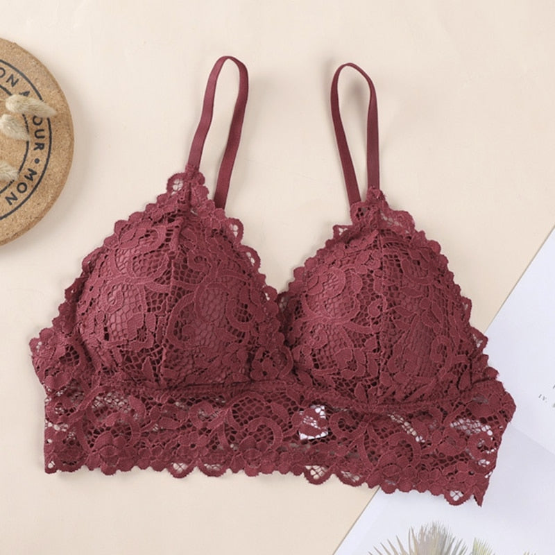 Women Lace Bralette Seamless Bras Sexy Beauty Back Tube Tops Girls Underwear Gathered Bras