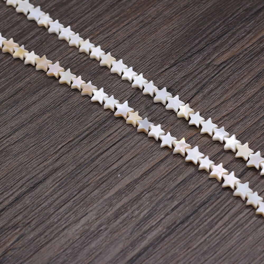 Natural shell beads mother of pearl pentacle shape loose spacer beaded for jewelry making DIY necklace bracelet accessories