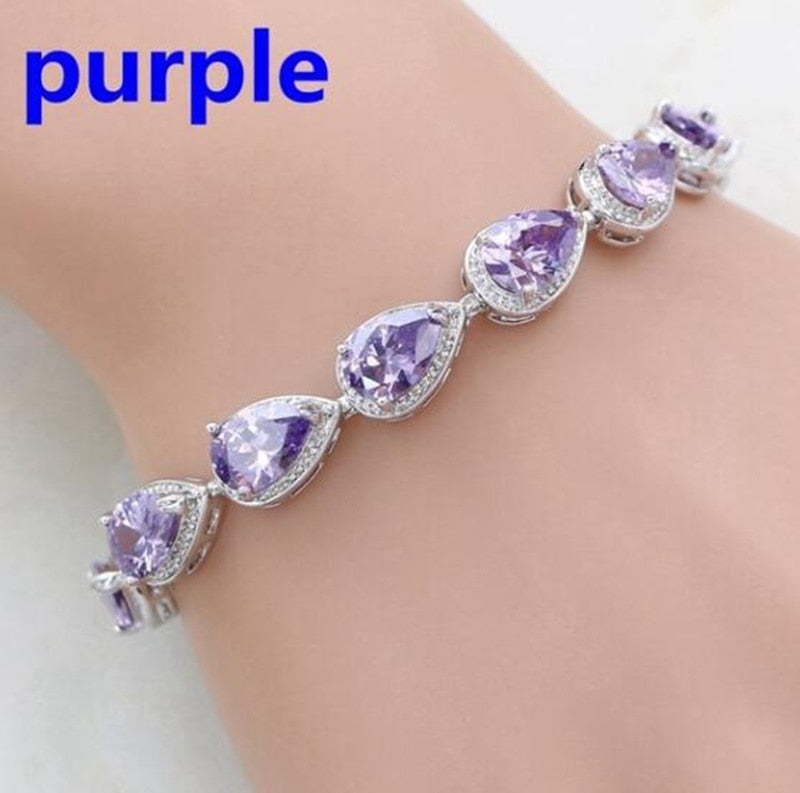 Exquisite Mysterious Lucky Color Crystal Bracelet Charm Bride Engagement Wedding Jewelry Gift Mother\&#39;s Day Gift