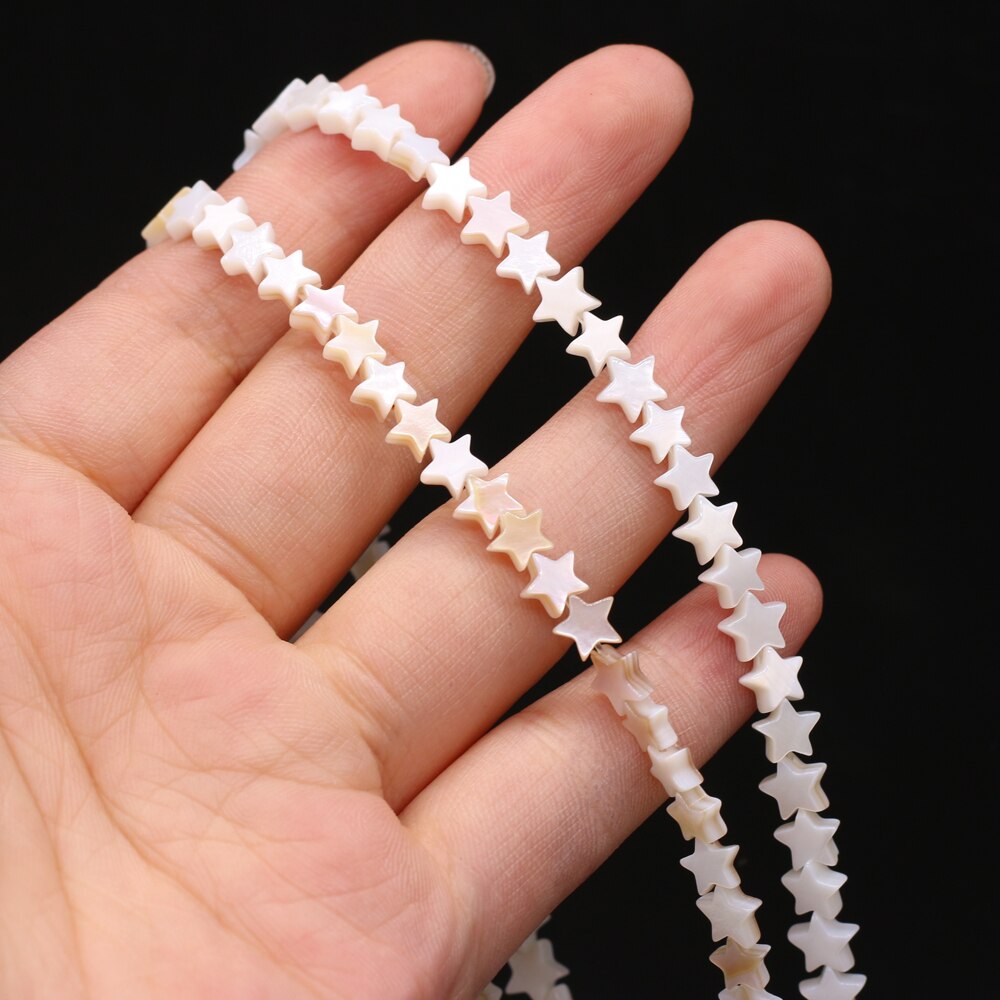 Natural shell beads mother of pearl pentacle shape loose spacer beaded for jewelry making DIY necklace bracelet accessories