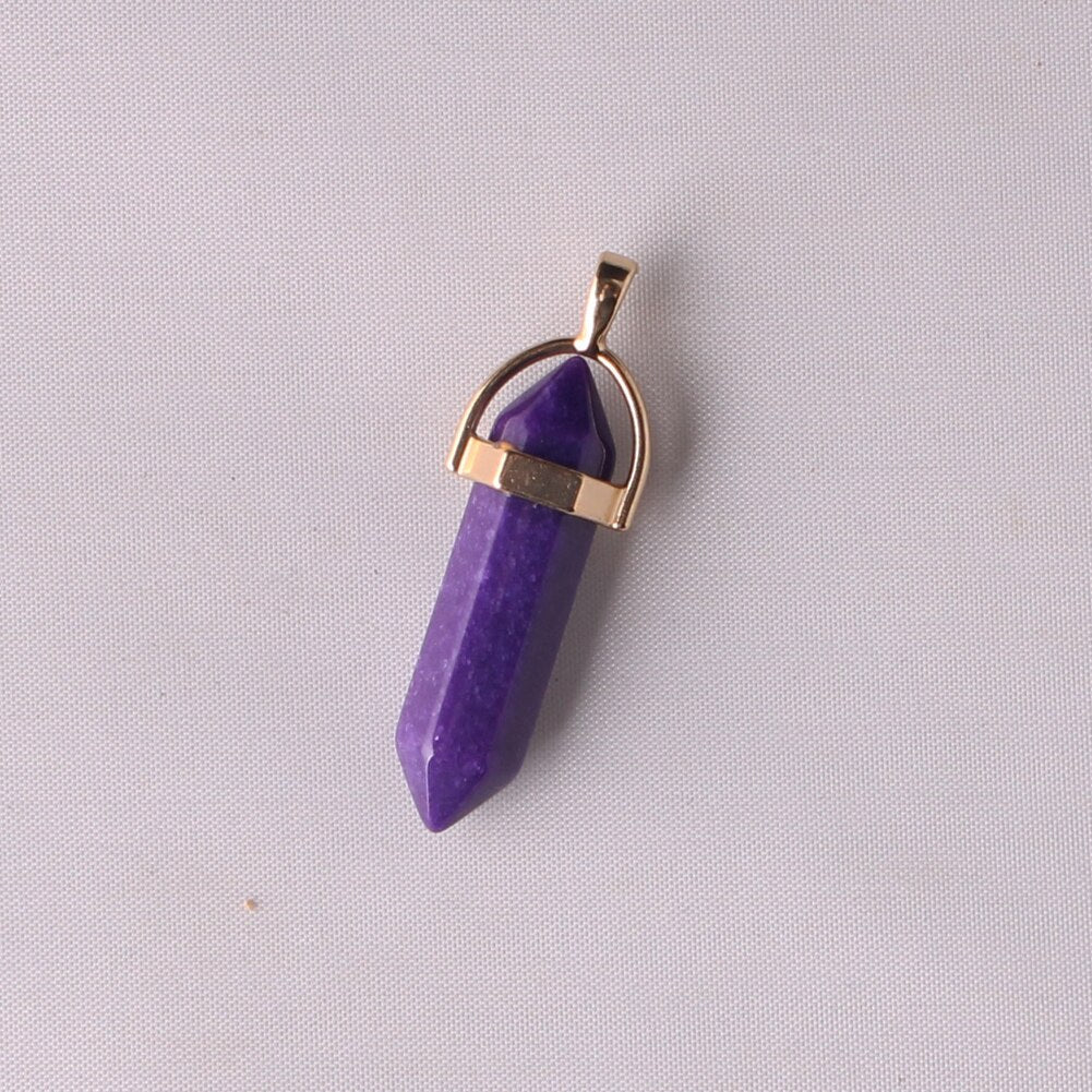 50pcs/lot Gold Zinc Alloy Amethysts Pendants For Jewelry Making Natural Stone Necklace Pendant Druzy Reiki Pendulum Amulet