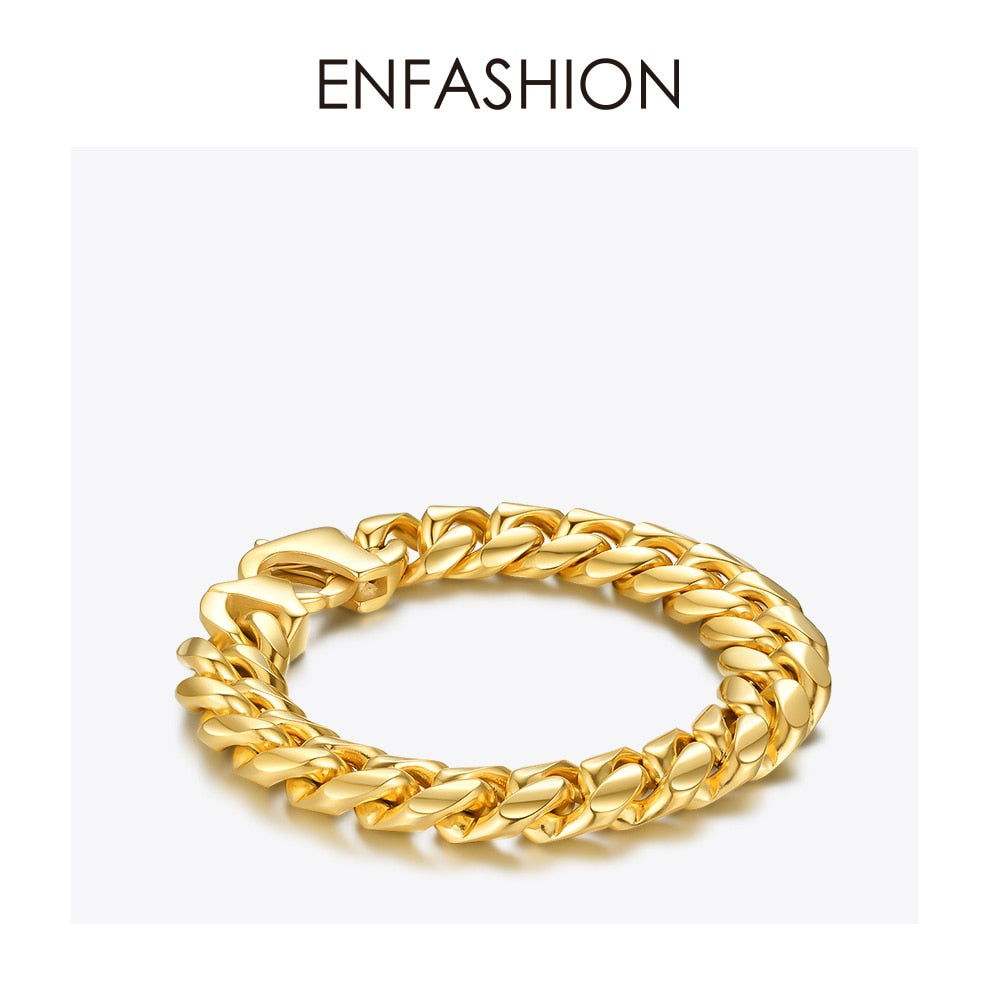 ENFASHION Punk Chunky Bracelets Bangles For Women Statement Thick Link Chain Bracelet 2020 Party Fashion Jewelry Pulseras B2156