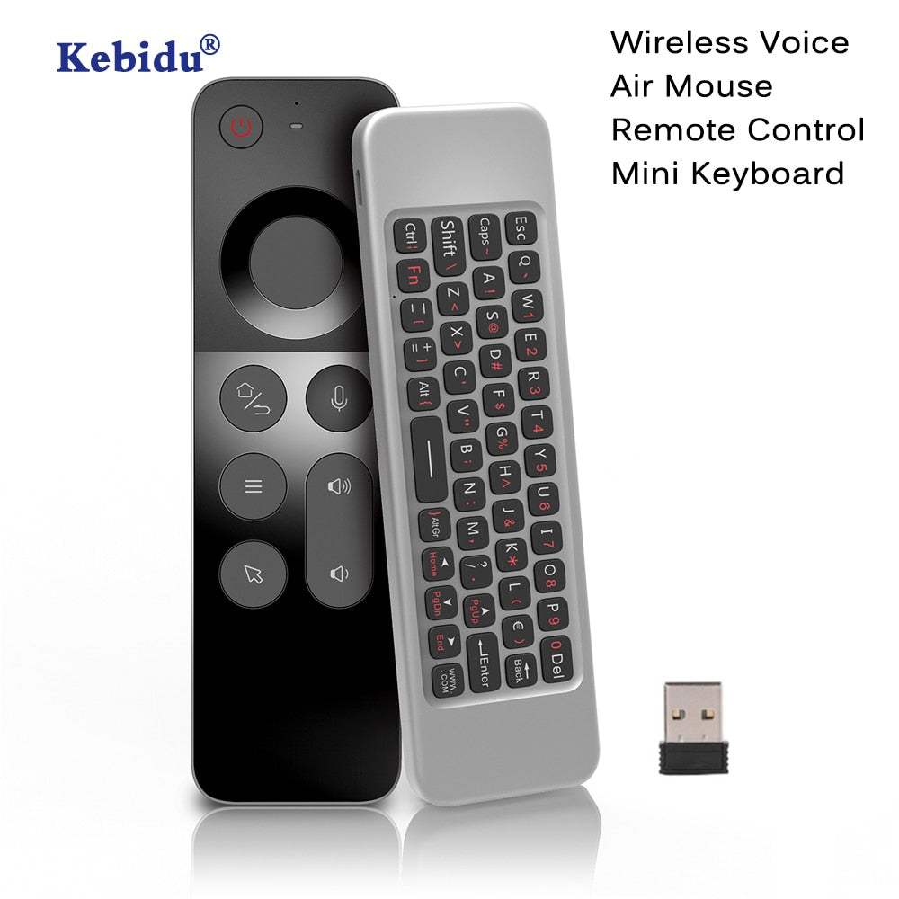 Wireless Voice input Remote Controller Mini Keyboard Air Mouse 2.4G Smart home remote switch USB Movie PC For Android Mac Linux