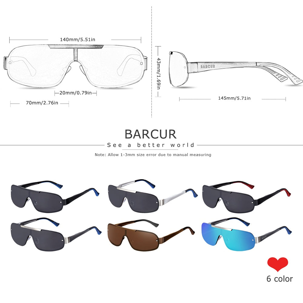 BARCUR Aluminum Magnesium Men&#39;s Sunglasses Pilot Driving Narrow Polarized Lens Man Sun Glass Women Gafas De Sol Shades