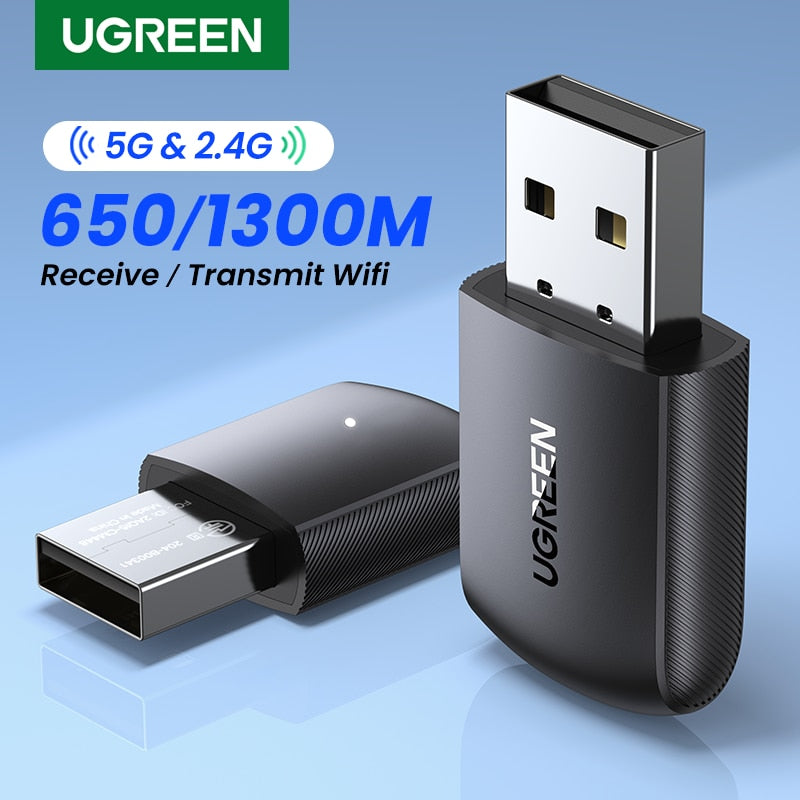 UGREEN Wifi Adapter AC650/AC1300 5G&amp;2.4G WiFi USB Ethernet for PC Laptop Desktop Windows Linux WiFi Antenna Dongle Network Card