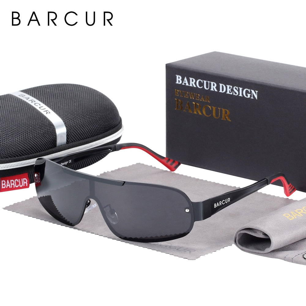 BARCUR Aluminum Magnesium Men&#39;s Sunglasses Pilot Driving Narrow Polarized Lens Man Sun Glass Women Gafas De Sol Shades