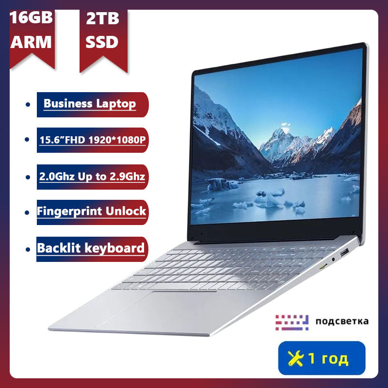 16GB RAM Gaming Laptops 15.6inch Laptop Computer Free Shipping 2TB SSD Windows11 NotebooK  With Fingerprint Backlit BT 5G-WiFi