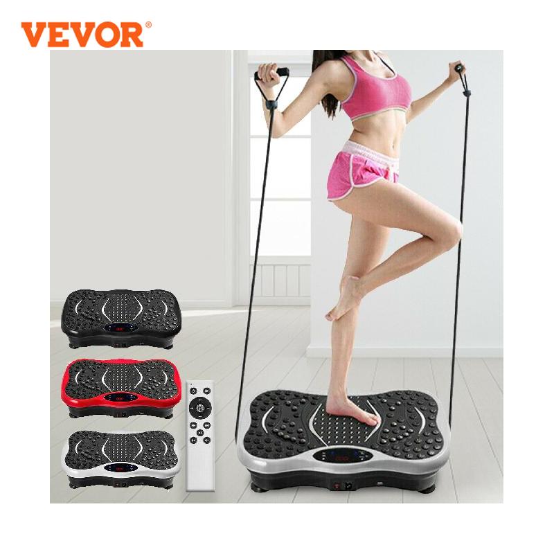 VEVOR Vibration Platform Plate Whole Body Massager Machine With Resistance Bands &amp; Remote Control for Fat Burning Weight Loss