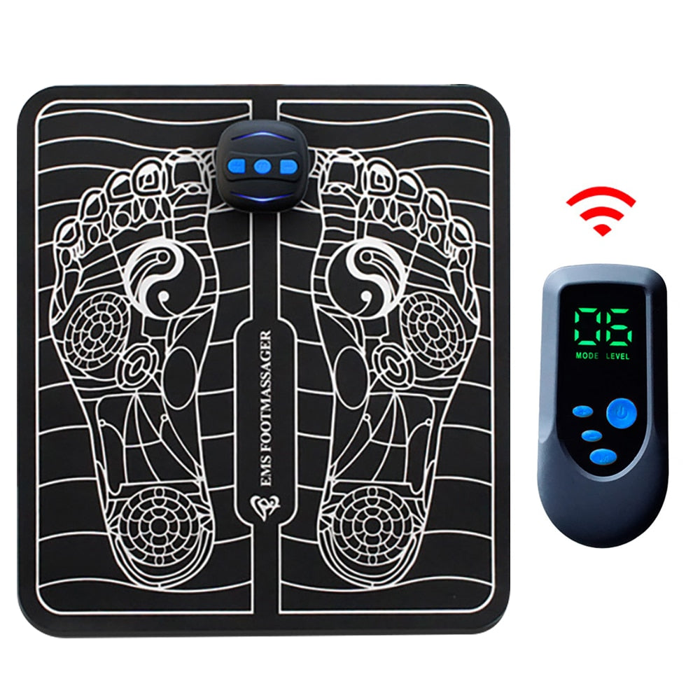 EMS Foot Mat With Controller Electrical Muscle Stimulation Massage Feet Relax Legs Boost Blood Circulation Relieve Ache Pain