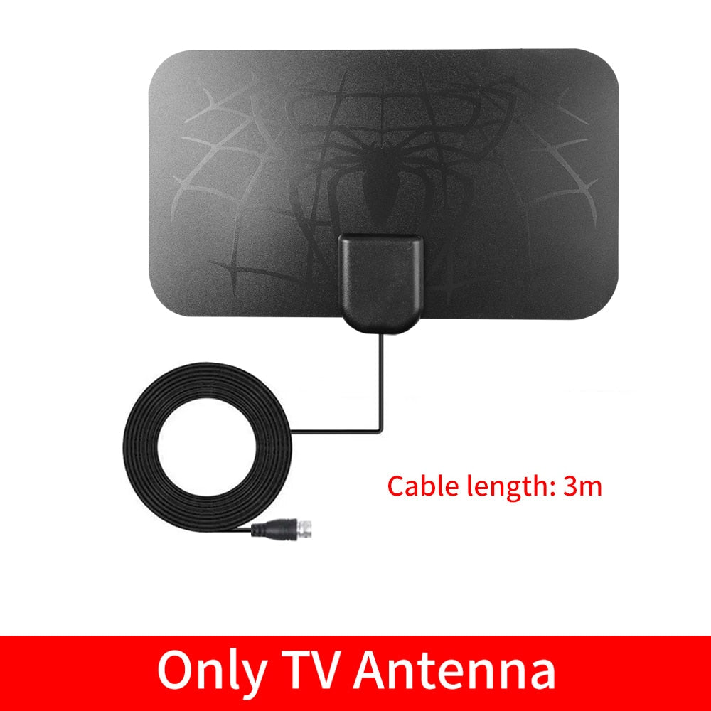 Kebidumei TV Antenna  4K 8K 25DB High Gain HD TV DTV Box Digital  EU Plug 3000 Miles Booster Active Indoor Aerial Flat Design