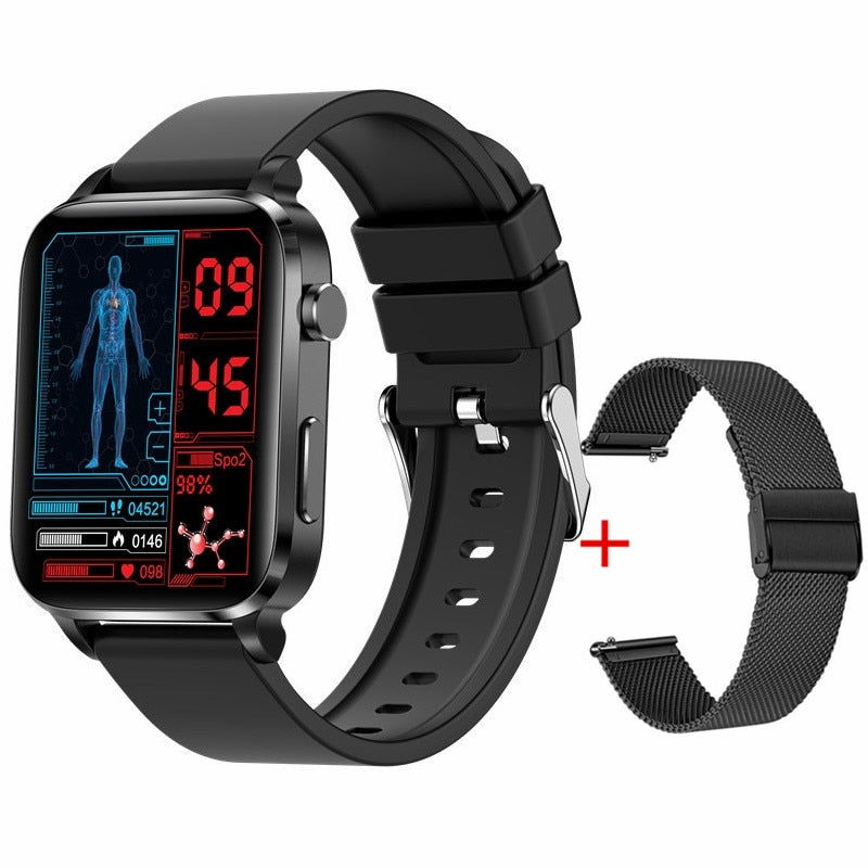 F100 Thermometer Smart Watch Blood Glucose Men Sangao Laser Treat Health Heart Rate Blood Pressure Sport Monitoring Smartwatch