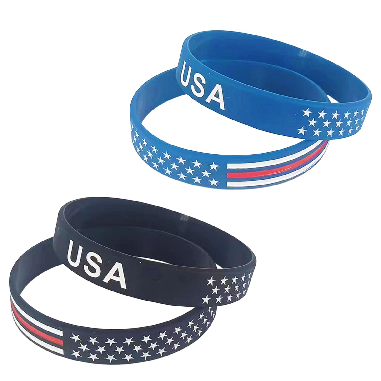 American Flag Silicone Bracelet USA Veterans Day Memorial Day Patriotic Party Wristband Party School Gifts Supplies