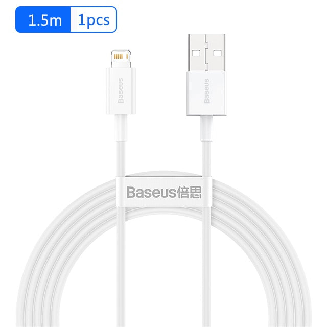 Baseus 2.4A USB Cable for iPhone 11 12 13 14 Pro Max 8 X Xr Fast Charging USB Cable Data Sync Cable Phone Charger Cable Cord