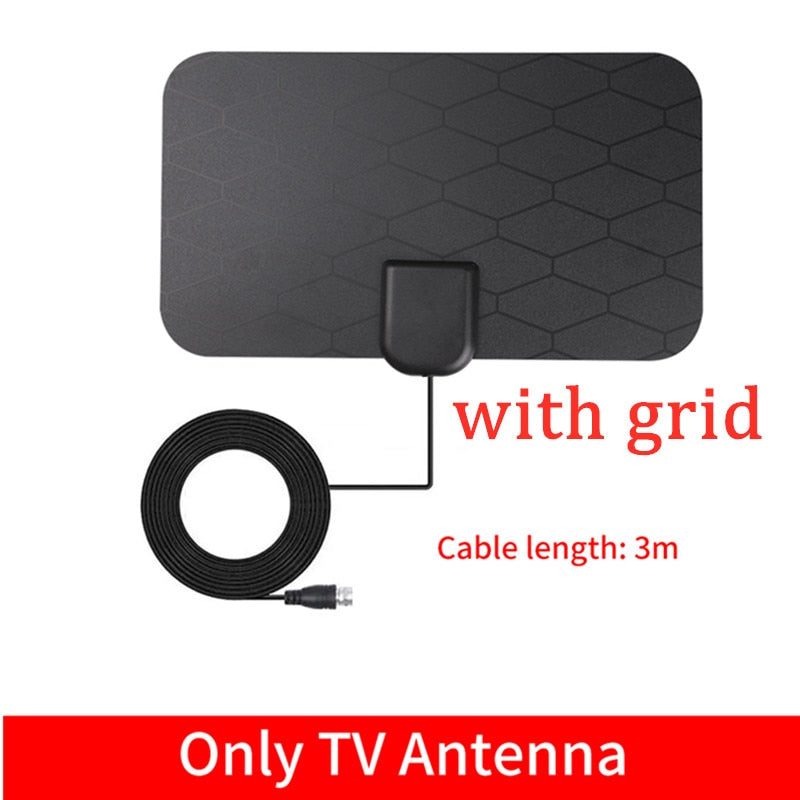 Kebidumei TV Antenna  4K 8K 25DB High Gain HD TV DTV Box Digital  EU Plug 3000 Miles Booster Active Indoor Aerial Flat Design