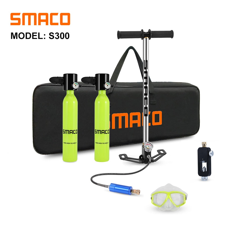 SMACO Mini Scuba Diving Tank Equipment, Dive Cylinder with 8 Minutes Capability, 0.5 Litre Capacity with Refillable Design