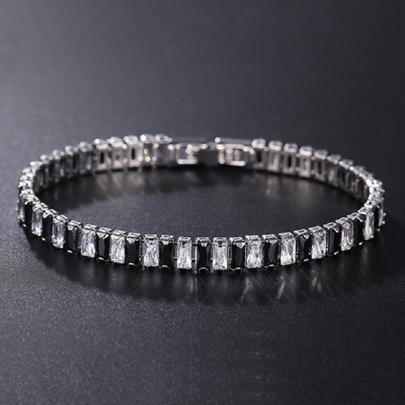 4mm Cubic Zirconia Green Tennis Bracelet Chain Bracelets For Women Men Gold Silver Color Hand Chain CZ Chain Homme Jewelry