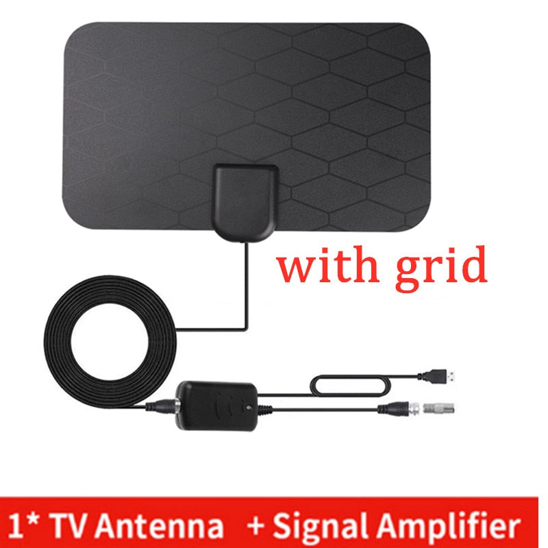 Kebidumei TV Antenna  4K 8K 25DB High Gain HD TV DTV Box Digital  EU Plug 3000 Miles Booster Active Indoor Aerial Flat Design