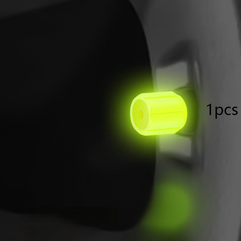 1Pcs/4Pcs Luminous Valve Cap Fluorescent Multiple Colors Night Glowing Car Motorcycle Bike Wheel Styling Tyre Luminous Cap Decor
