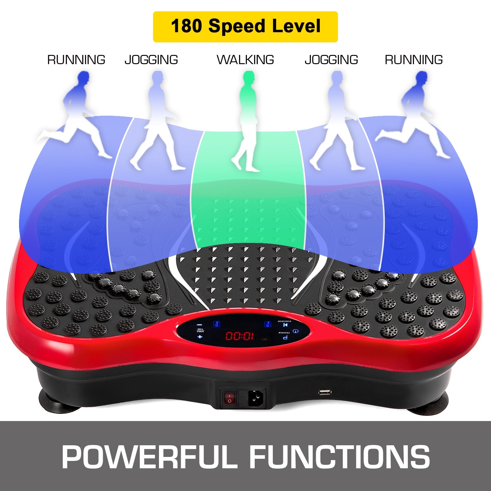 VEVOR Vibration Platform Plate Whole Body Massager Machine With Resistance Bands &amp; Remote Control for Fat Burning Weight Loss