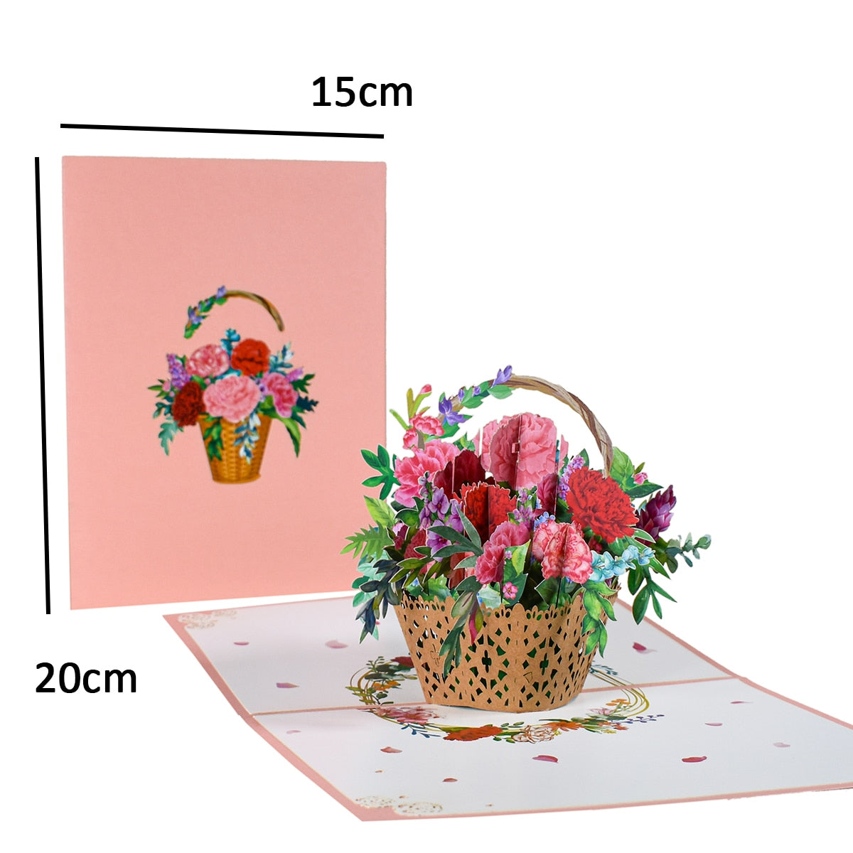 Pop-Up Flower Card Flora 3D Greeting Card for Birthday Mothers Father&#39;s Day Graduation Wedding Anniversary Get Well Sympathy