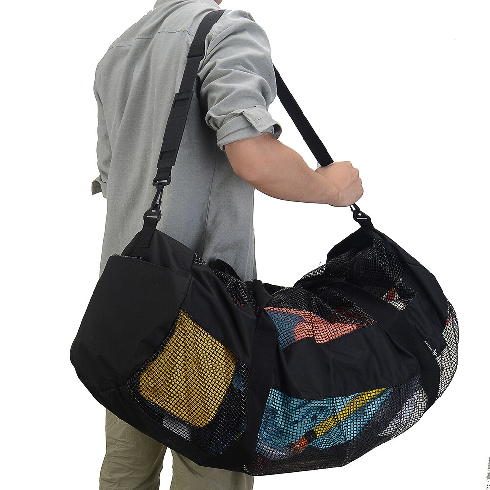 Multifunctional Mesh Duffel Bag with Adjustable Strap Shoulder Bag Large Capacity Mesh Gear Bag for Surfing Swiming Scuba Diving