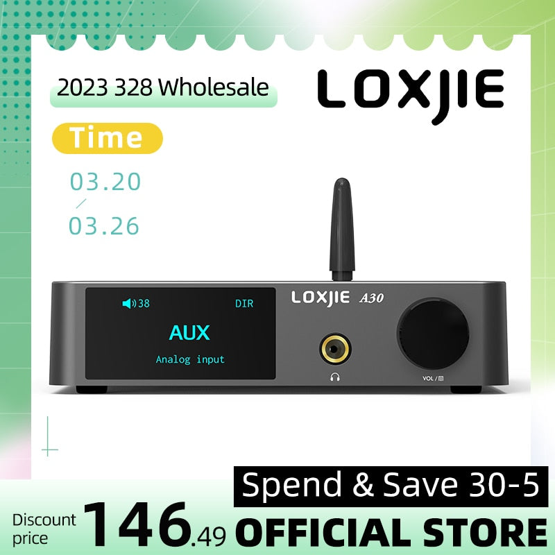 LOXJIE A30 Desktop Stereo Audio Power Amplifier &amp; Headphone Amp Support APTX Bluetooth 5.0 ESS DAC Chip With Remote Control