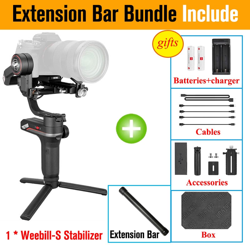 Zhiyun WEEBILL S 3-Axis Gimbal Stabilizer for Mirrorless and DSLR Camera Sony A7 III A6000 Nikon Panasonic GH5 Canon WEEBILL LAB