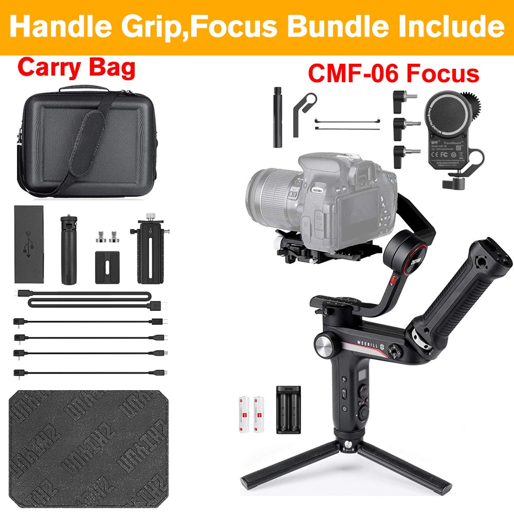 Zhiyun WEEBILL S 3-Axis Gimbal Stabilizer for Mirrorless and DSLR Camera Sony A7 III A6000 Nikon Panasonic GH5 Canon WEEBILL LAB