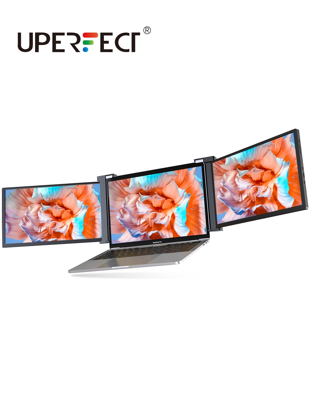 UPERFECT Z Max 14 Inch Triple Portable Monitor Laptop Extender Dsipaly FHD 1080P Foldable Dual IPS Screen With Mini HDMI USB-C