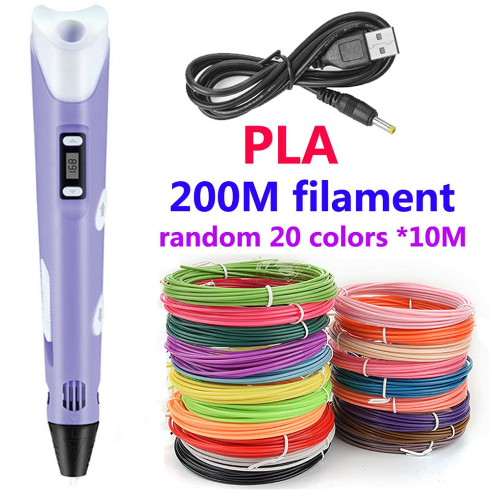 DIY 3D Printing Pen 5V 3D Pen Pencil 3D Drawing Pen Stift PLA Filament For Kid Child Education Hobbies Toys Birthday Gifts