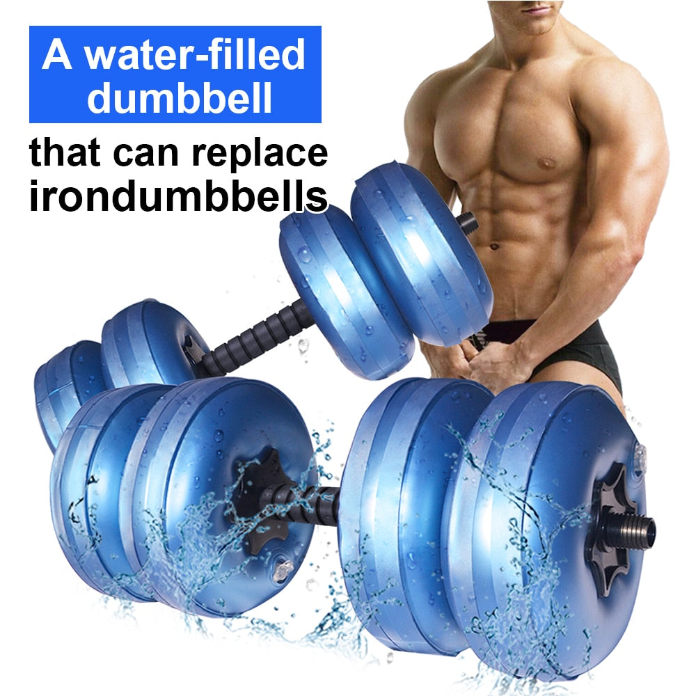 Travel Water Filled Dumbbells Set Gym Weights 20kg 30kg 60kg Portable Adjustable For Men Women Arm Muscle Training Home Fitness