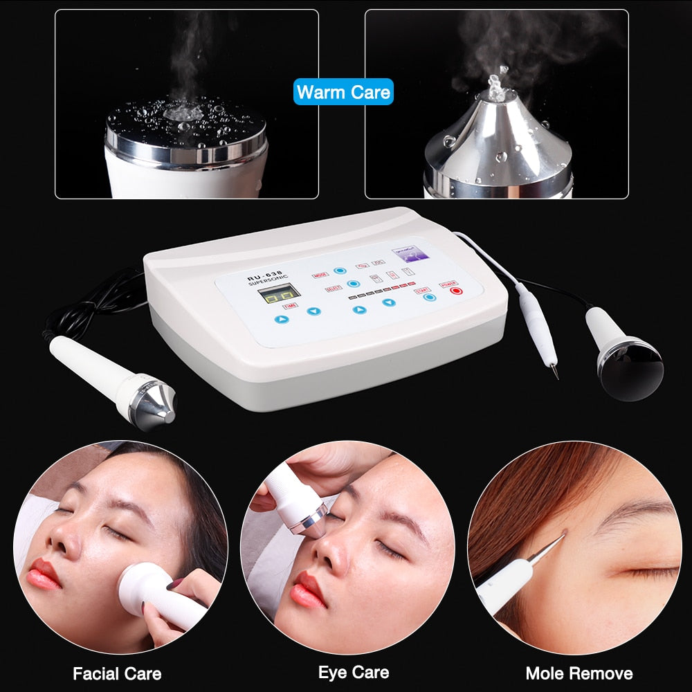 3In 1 RU-638 Ultrasonic Facial Machine Spot Tattoo Removal Anti Aging Ultrasound Facial Body Massage Skin Care Beauty Instrument
