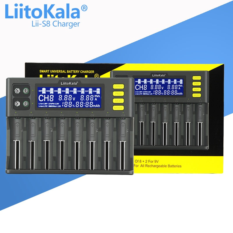 LiitoKala Lii-PD2 Lii-PD4 Lii-S8 Lii-500 Lii-600 Lii-PL2 battery Charger for 18650 26650 21700 AA AAA 3.7V lithium NiMH battery